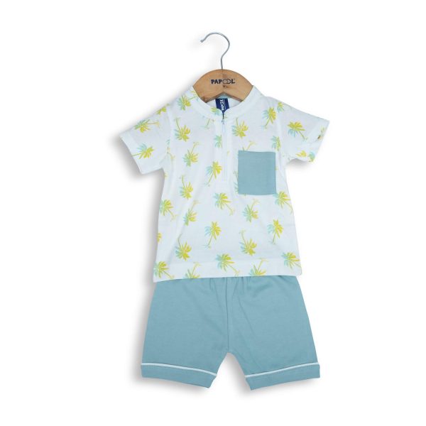 Roger Shirt & Shorts Set Aqua Blue